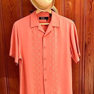 Classic 100% silk Nat Nast camp shirt.